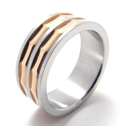 Titanring Mit Kaffeegold-Akzent
