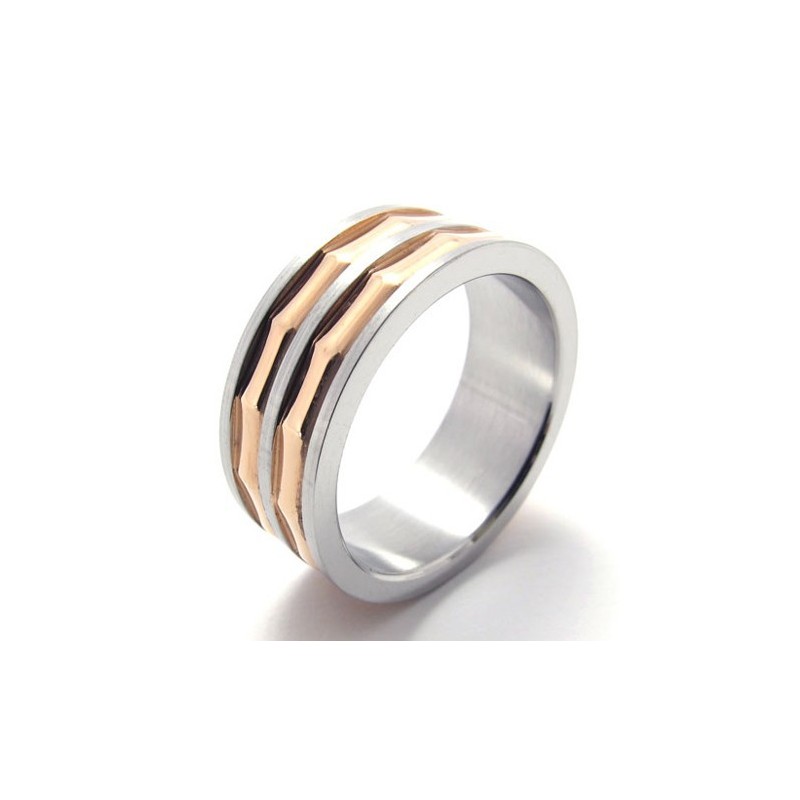 Titanring Mit Kaffeegold-Akzent Titanring Mit Kaffeegold-Akzent
