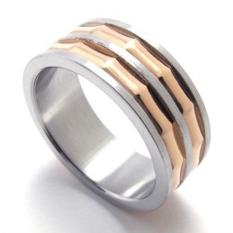 Titanring Mit Kaffeegold-Akzent
