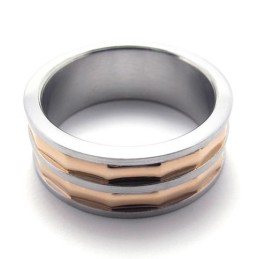 Titanring Mit Kaffeegold-Akzent