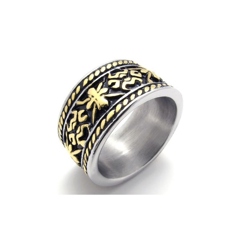 Goldener Vintage-Ring Aus Titan Goldener Vintage-Ring Aus Titan