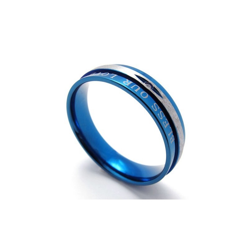Diamantblauer Titanring Diamantblauer Titanring