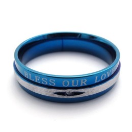 Diamantblauer Titanring