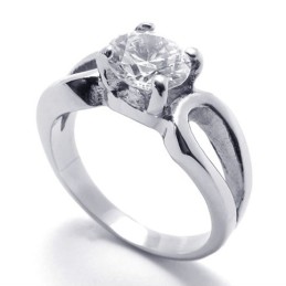 Damen-Diamantring Aus Titan
