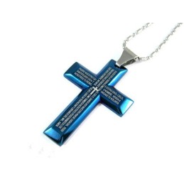 Mann Blaues Kreuz Reines Titan Anhänger Geschenk