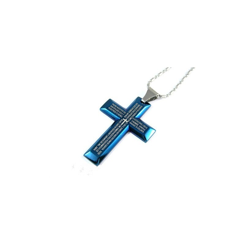 Mann Blaues Kreuz Reines Titan Anhänger Geschenk Mann Blaues Kreuz Reines Titan Anhänger Geschenk