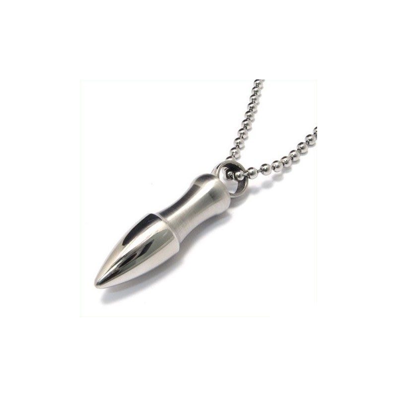 Halskettenanhänger Aus Reinem Titan Für Herren, Massives Bullet-Design (Inkl. Box) Halskettenanhänger Aus Reinem Titan Für Herren, Massives Bullet-Design (Inkl. Box)