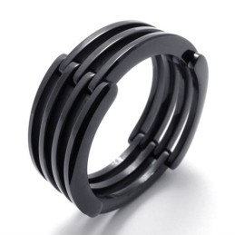 Schwarzer Puzzle-Titanring