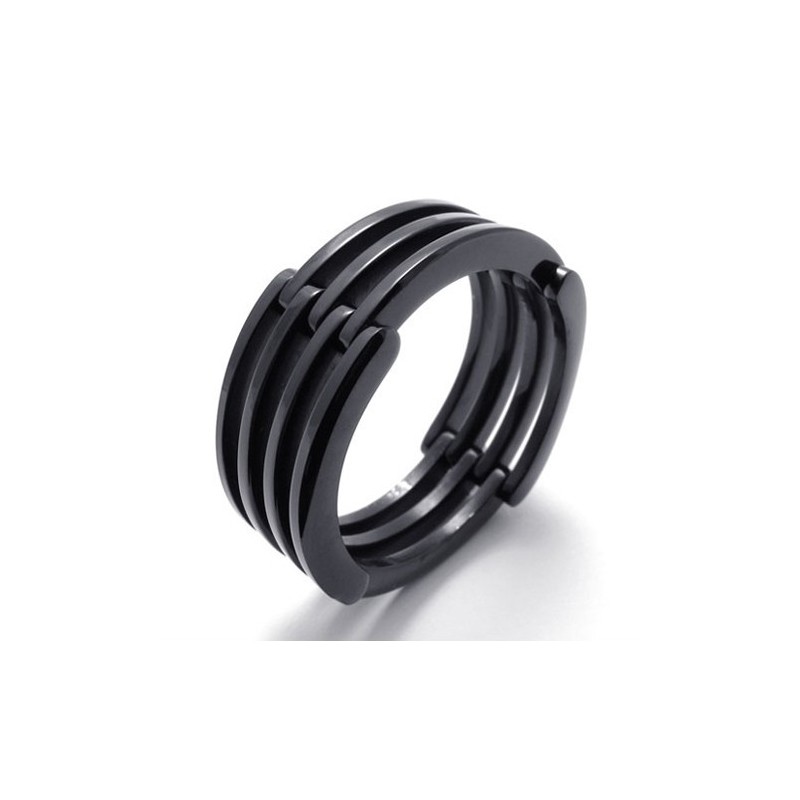 Schwarzer Puzzle-Titanring Schwarzer Puzzle-Titanring