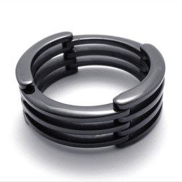 Schwarzer Puzzle-Titanring