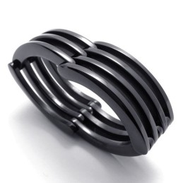 Schwarzer Puzzle-Titanring