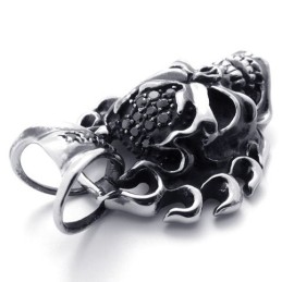 Titan-Anhänger Mit Schwarzem Diamant-Totenkopf