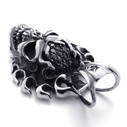 Titan-Anhänger Mit Schwarzem Diamant-Totenkopf