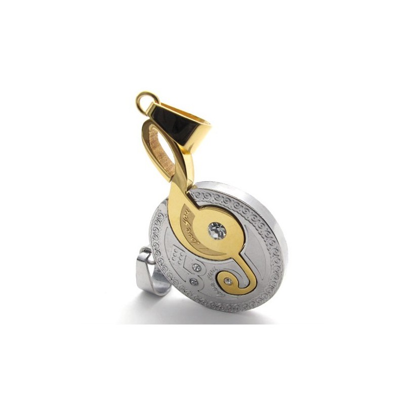 Gold Musiknote Diamant Liebhaber Titan Anhänger Gold Musiknote Diamant Liebhaber Titan Anhänger
