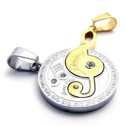 Gold Musiknote Diamant Liebhaber Titan Anhänger