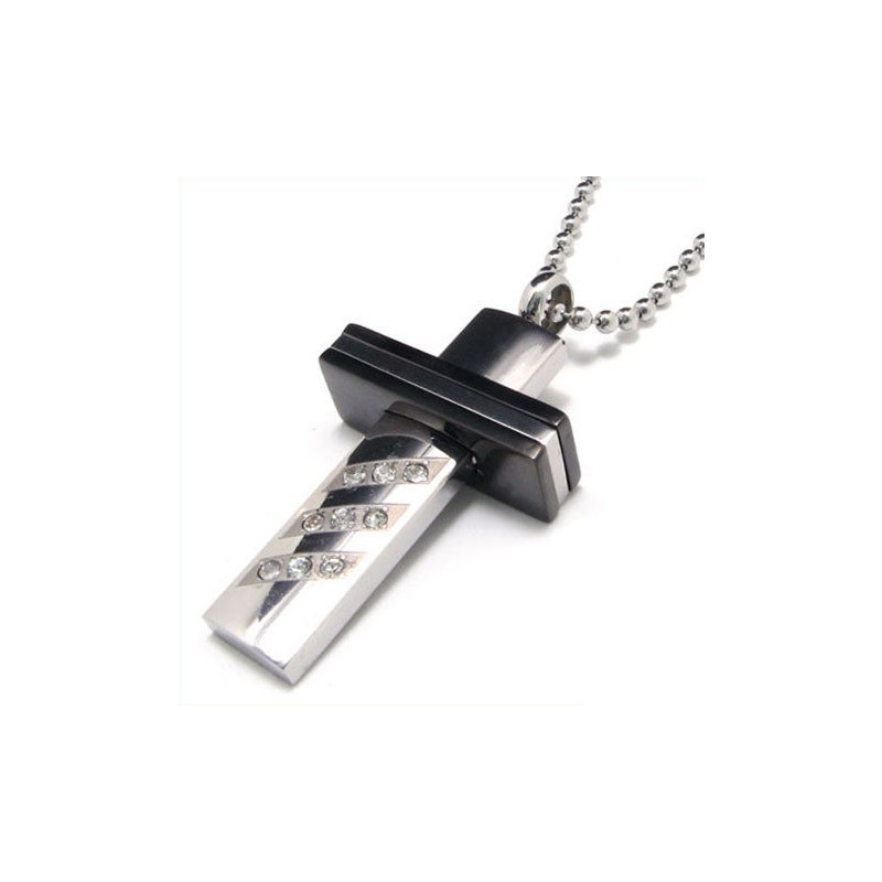 Hochwertiger Kreuz-Edelstein-Anhänger Aus Reinem Titan Für Herren Hochwertiger Kreuz-Edelstein-Anhänger Aus Reinem Titan Für Herren