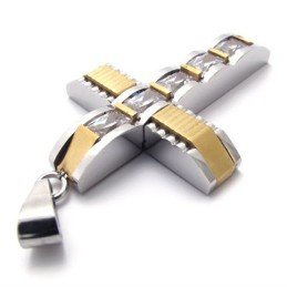 Gold Akzent Kreuz Diamant Titan Kreuz Anhänger
