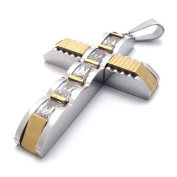 Gold Akzent Kreuz Diamant Titan Kreuz Anhänger