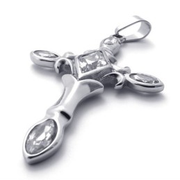 Kreuzanhänger Aus Titan Mit Diamanten