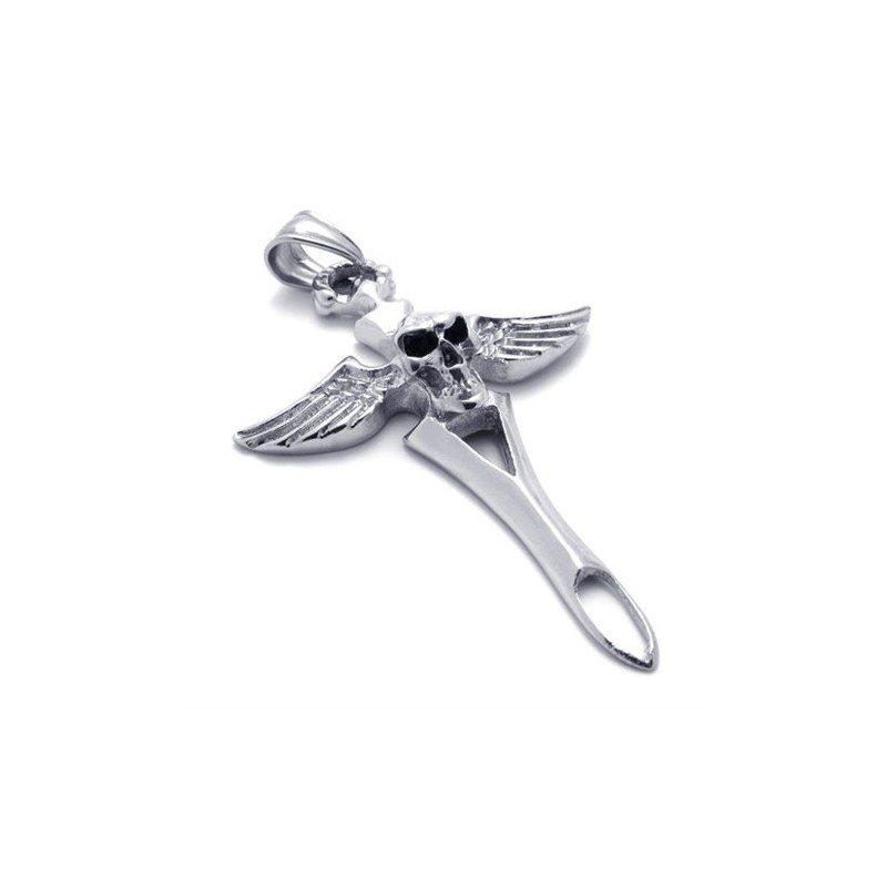 Kreuz-Totenkopf-Anhänger Aus Titan Kreuz-Totenkopf-Anhänger Aus Titan