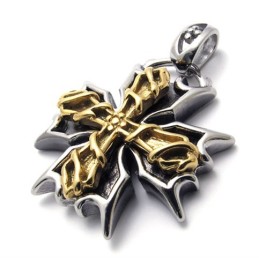 Titan-Anhänger Mit Goldenem Kreuz-Akzent