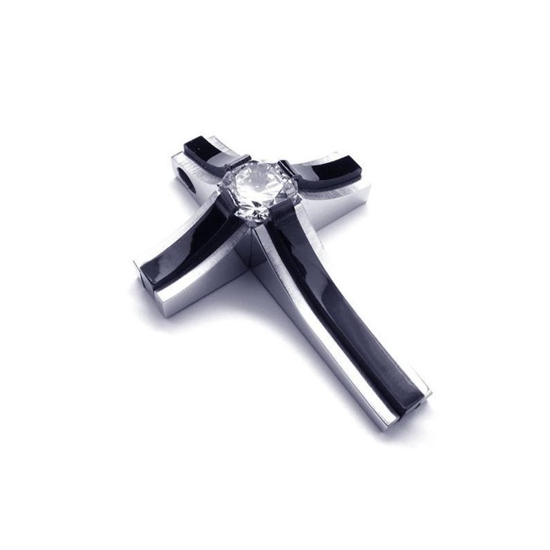 Mann 2-Lagiges Kreuz Aus Reinem Titan Ohne Anhänger Mann 2-Lagiges Kreuz Aus Reinem Titan Ohne Anhänger