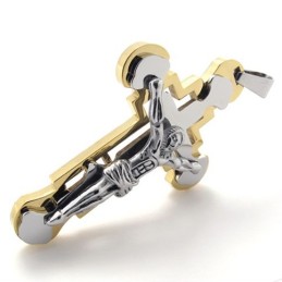 Jesus Gold Titan Kreuz Anhänger
