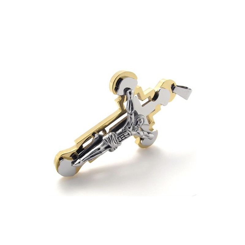 Jesus Gold Titan Kreuz Anhänger Jesus Gold Titan Kreuz Anhänger