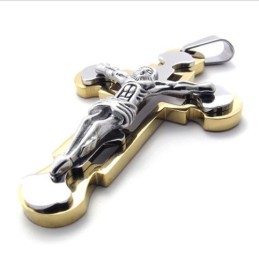 Jesus Gold Titan Kreuz Anhänger