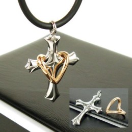 Mann Herz Kreuz Reines Titan Anhänger Ohne Kette