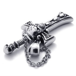 Totenkopfdolch-Kreuzanhänger Aus Titan