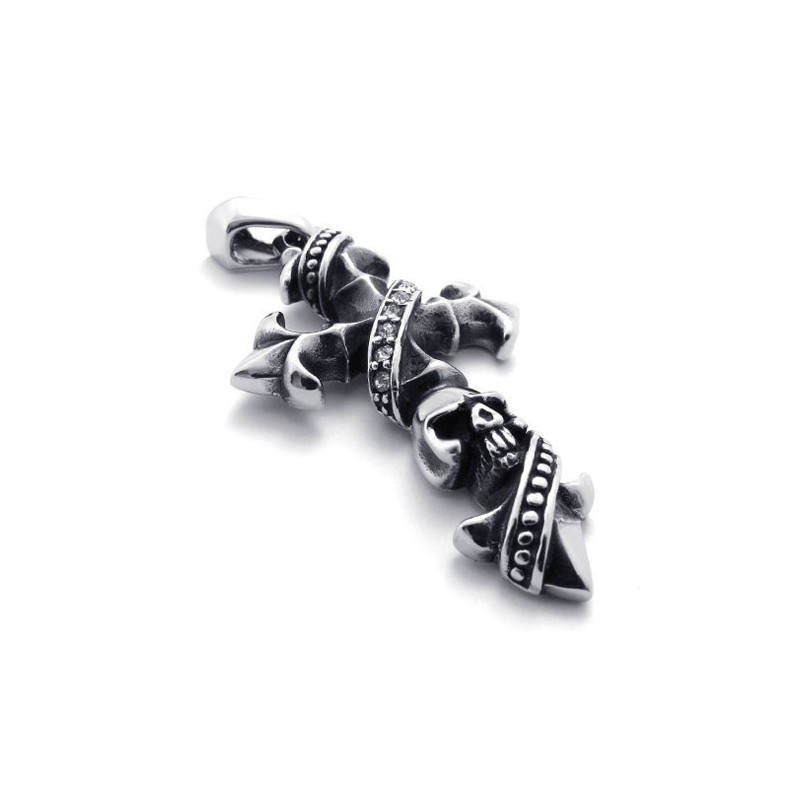 Totenkopf-Kreuzanhänger Aus Titan Totenkopf-Kreuzanhänger Aus Titan