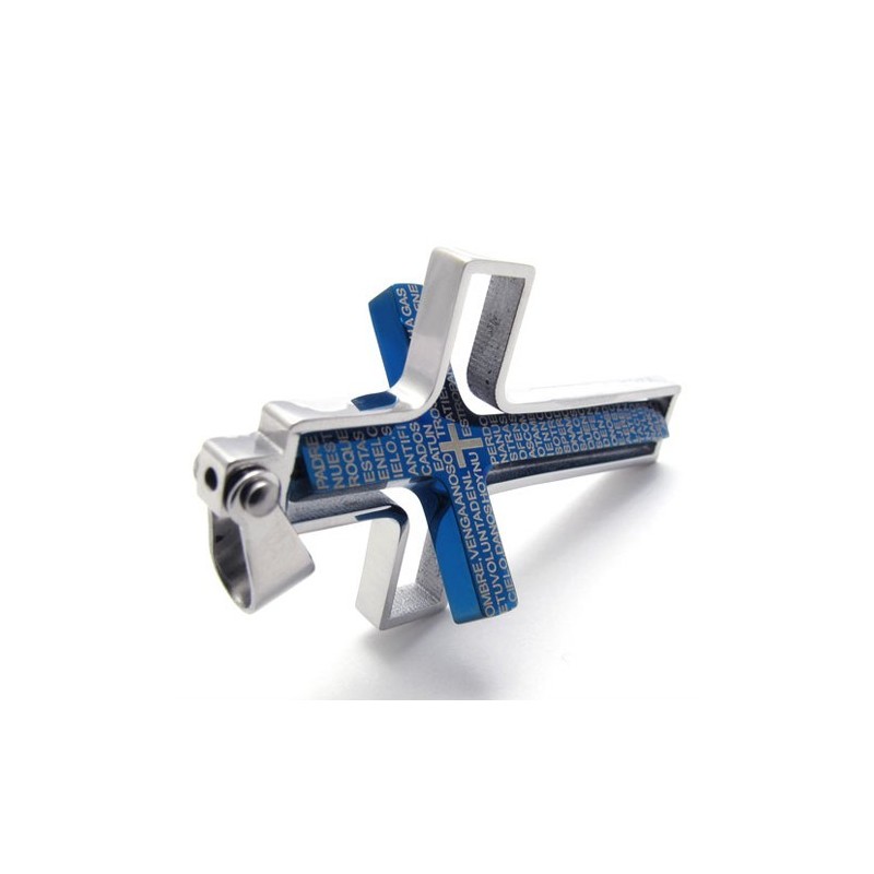 Blauer Titan-Kreuzanhänger Blauer Titan-Kreuzanhänger
