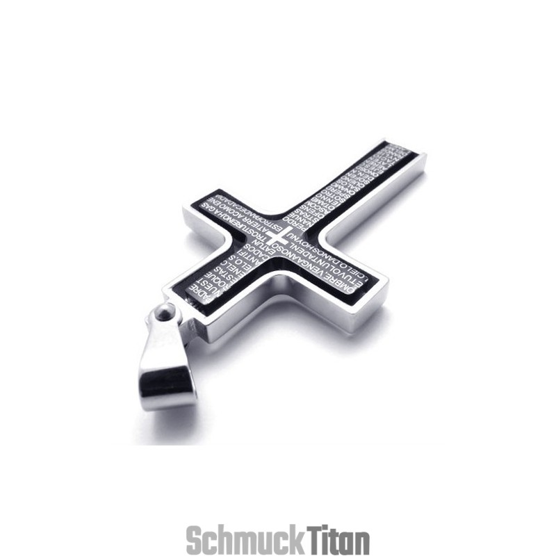 Schwarzer Titan-Kreuzanhänger