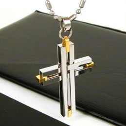 Mann Glänzendes Kreuz Reines Titan Anhänger Halskette Kostenlose Kette