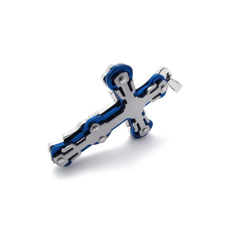 Blauer Titan-Kreuzanhänger Blauer Titan-Kreuzanhänger