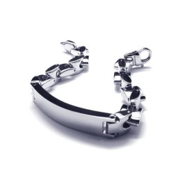 Silbernes Charm-Kettenarmband Aus Reinem Titan Für Herren Und Jungen