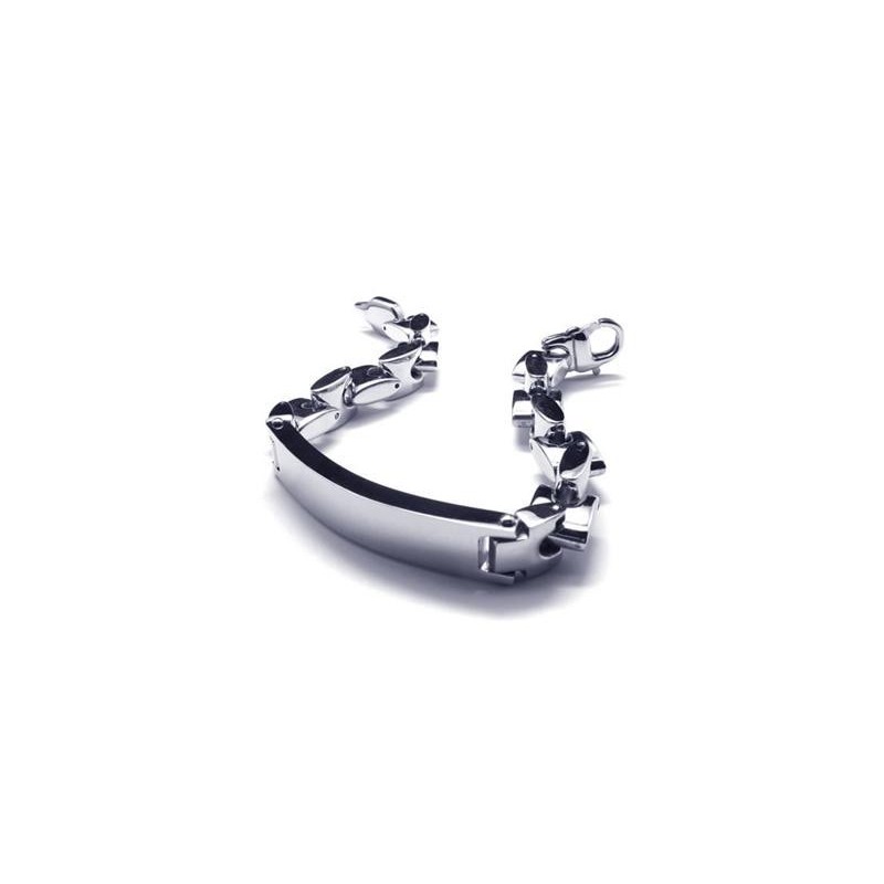 Silbernes Charm-Kettenarmband Aus Reinem Titan Für Herren Und Jungen Silbernes Charm-Kettenarmband Aus Reinem Titan Für Herren Und Jungen