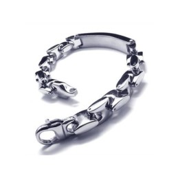 Silbernes Charm-Kettenarmband Aus Reinem Titan Für Herren Und Jungen