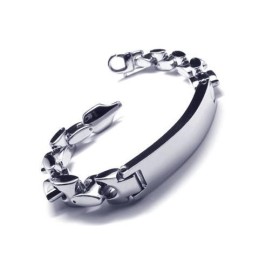 Silbernes Charm-Kettenarmband Aus Reinem Titan Für Herren Und Jungen