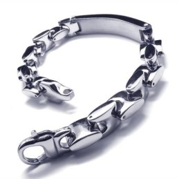 Silbernes Charm-Kettenarmband Aus Reinem Titan Für Herren Und Jungen
