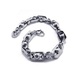 Herren- Und Jungen-Charm-Armband Aus Reinem Titan, Silber