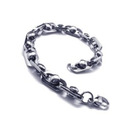 Herren- Und Jungen-Charm-Armband Aus Reinem Titan, Silber
