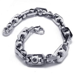 Herren- Und Jungen-Charm-Armband Aus Reinem Titan, Silber