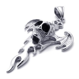 Titan-Anhänger Mit Totenkopf-Flamme
