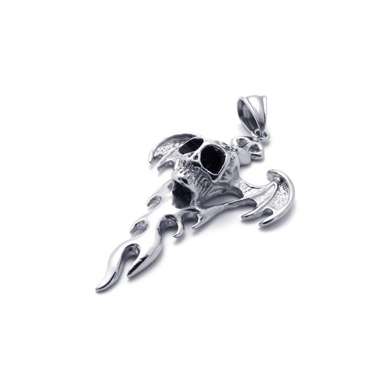 Titan-Anhänger Mit Totenkopf-Flamme Titan-Anhänger Mit Totenkopf-Flamme