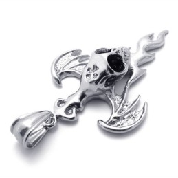 Titan-Anhänger Mit Totenkopf-Flamme