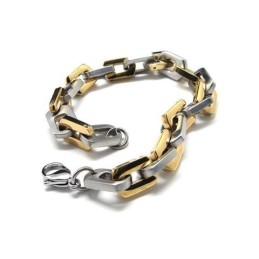 Charm-Armband Aus Reinem Titan Für Herren Und Jungen, Vergoldet Und Silberfarben