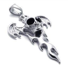 Titan-Anhänger Mit Totenkopf-Flamme