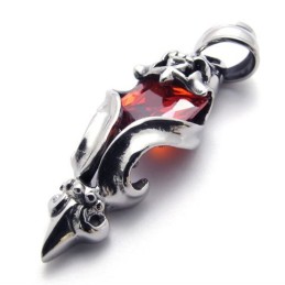 Roter Diamant-Titan-Anhänger